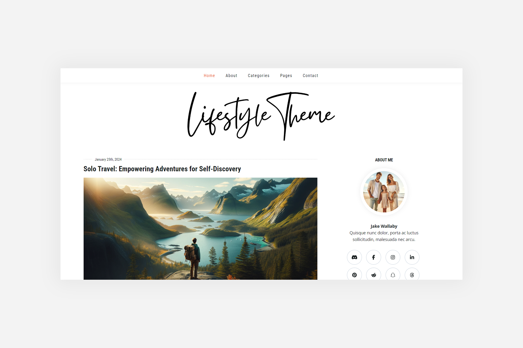 Lifestyle WordPress Theme