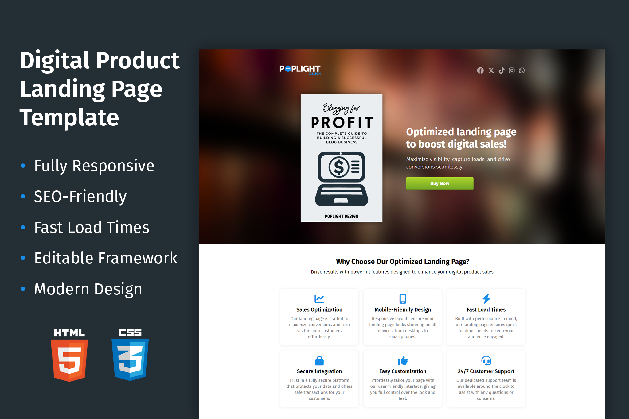 Responsive Digital Product Landing Page Template (HTML/CSS)